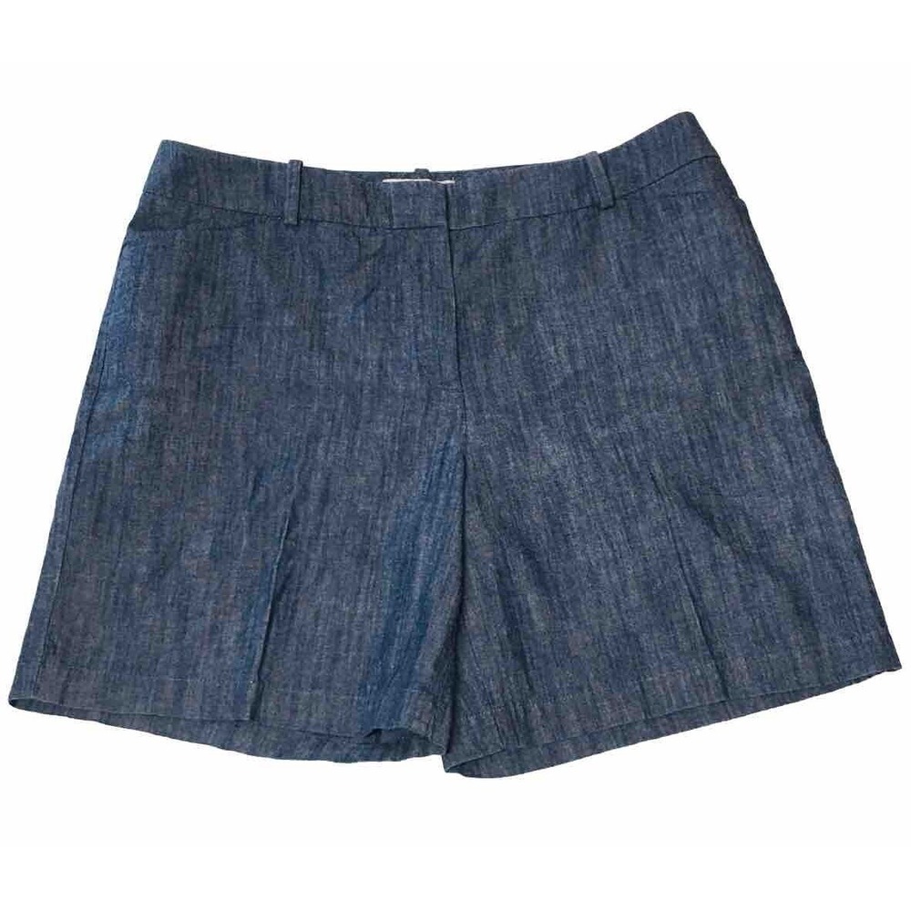 Talbots The Perfect Short Womens Size 12 R Blue Chambray‎ Bermuda Shorts
